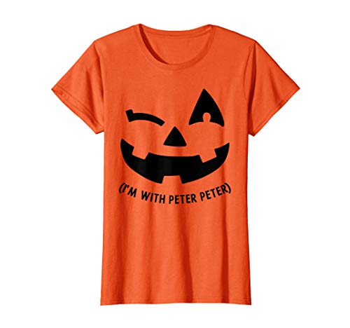 Product Cover Womens Naughty Im With Peter Wink Pumpkin Matching Couple Halloween T-Shirt
