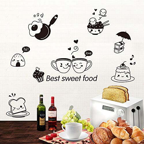 Product Cover DAWEIF Waterproof Kitchen Wall Stickers DIY Wall Art Decal Decoration for Kitchen Dining Room Fridge Restaurant