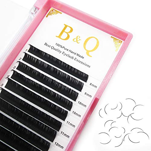 Product Cover Eyelash Extensions 8-15mm Mixed Length Individual Lash Extensions 0.10/0.15/0.20 Classic Lash Extensions C/D Curl Single Lashes For Salon by B&Q Lash(D-0.20-MIX)