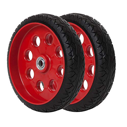 Product Cover CoscoProducts COSCO 10 Inch Low Profile Replacement Wheels for Hand Trucks, Flat-Free, (Red, 2 Pack)
