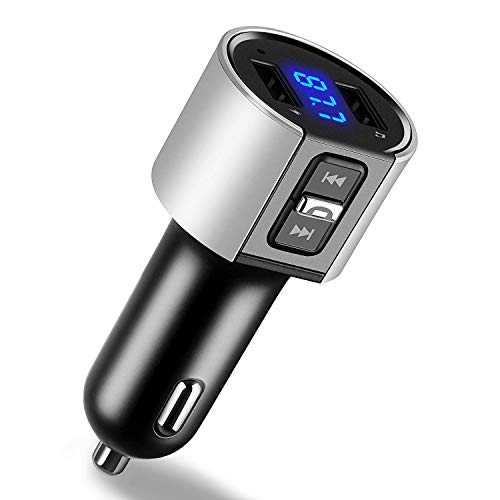 Product Cover VR-robot Bluetooth FM Transmitter for Car, Wireless Bluetooth FM Radio Adapter Car Kit with Hands-Free Calling and 2 Ports USB Charger