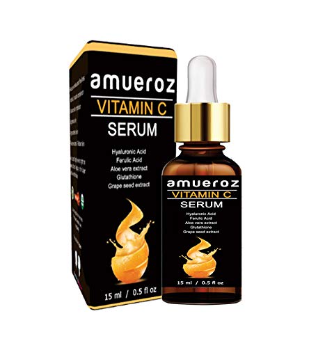 Product Cover Amueroz Vitamin C Serum for face with Hyaluronic acid | Ferulic acid | Glutanione | Aloe vera and Grape seed extract, 15ml