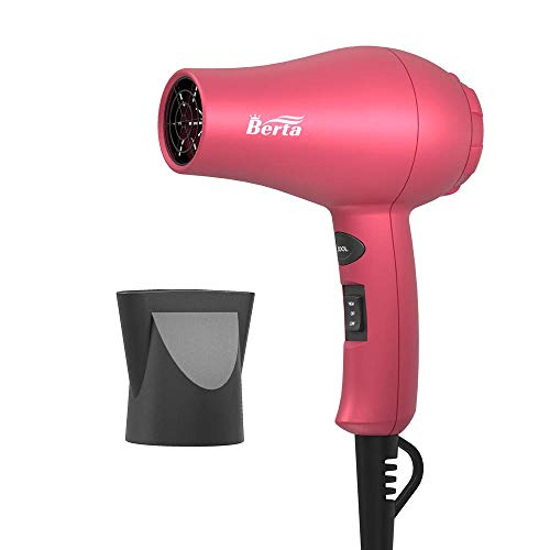 Product Cover Mini Travel Hair Dryer Powerful 1000W Ceramic Compact Blow Dryer with Concentrator DC Motor Quite Lightweight Dryer with Cool Shot Button (Travel Hair Dryer)