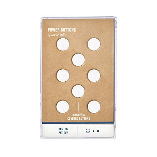 Product Cover Würkin Stiffs 8 White Plastic Covered Magnetic Power Buttons - Collar Stays