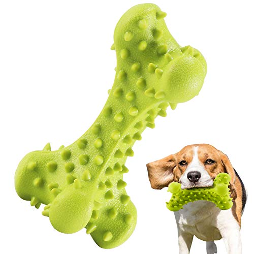 Product Cover HIKISS Dog Chew Toy for Aggressive Chewers,Dog Toothbrush Chew Toy Stick Non-Toxic Rubber Dog Bone Toy Safe Reduces Boredom