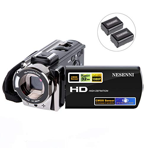 Product Cover Camcorder Digital Video YouTube Vlogging Camera Recorder Full HD 1080P 15FPS 24MP 3.0 Inch 270 Degree Rotation LCD 16X Digital Zoom Camcorder with 2 Batteries