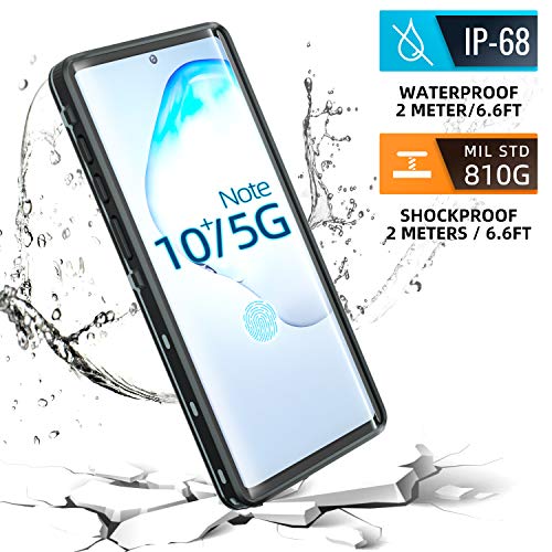 Product Cover meritcase Galaxy Note 10+ Plus Case, IP68 Waterproof Note10+ Plus Case- Built in Screen Protector Full Body Protective Shockproof Dirtproof Underwater Cover for Samsung Note 10+ Plus/Note 10+ Plus 5G