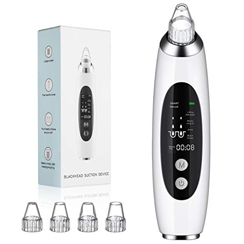 Product Cover RIOFLY Blackhead Remover Vacuum Electric Pore Cleaner Comedone Acne Extractor Blackhead Suction Tool for Women Men with LED Display 4 Modes 4 Probes