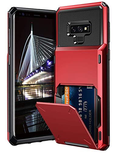 Product Cover Vofolen Case for Galaxy Note 9 Case Wallet 4-Slot Pocket Credit Card ID Holder Scratch Resistant Dual Layer Protective Bumper Rugged Rubber Armor Hard Shell Cover for Samsung Galaxy Note 9 Red