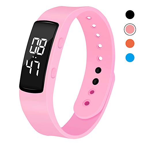 Product Cover iGANK T6 Pedometer Watch Simple Fitness Tracker Walking Pedometers Step Counter Calorie Counter for Kids Women Men,No App Required (Pink)