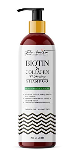Product Cover Barborita Biotin Collagen thickening shampoo Biotin B complex for hair fall control, hair stimulating, No sulphate, No paraben, No silicone 200ml