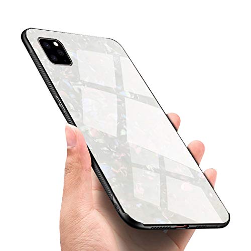 Product Cover Luhuanx Case Compatible with iPhone 11 Pro Max,Tempered Glass with Temperting Glass Pattern Back+TPU Frame Hybrid Shell Slim Case for iPhone 11 Pro Max in 6.5 inch,Anti-Scratch (Drop) 2019 case
