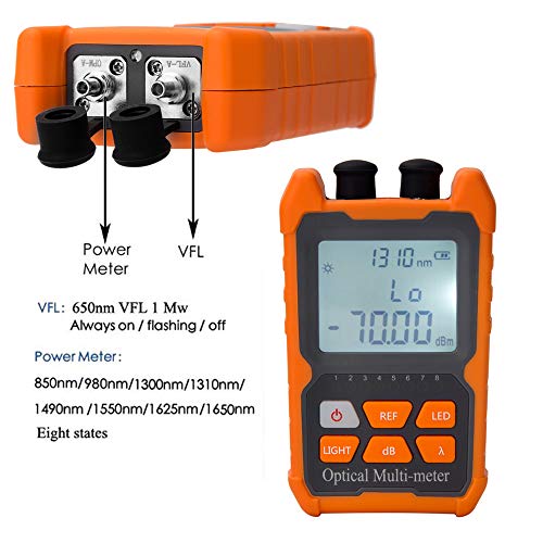 Product Cover D YEDEMC Fiber Optic Cable Tester Portable Optical Power Meter FC/SC/ST universal interface Fiber Tester Built-in 1Mw Visual Fault Locator (OPM&VFL)