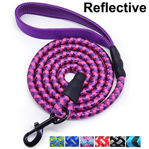 Product Cover Mycicy Rope Dog Leash - 6 Foot Reflective Dog Leash - Mountain Climbing Nylon Braided Heavy Duty Dog Training Leash for Large and Medium Dogs Walking Leads (6ft 1/2