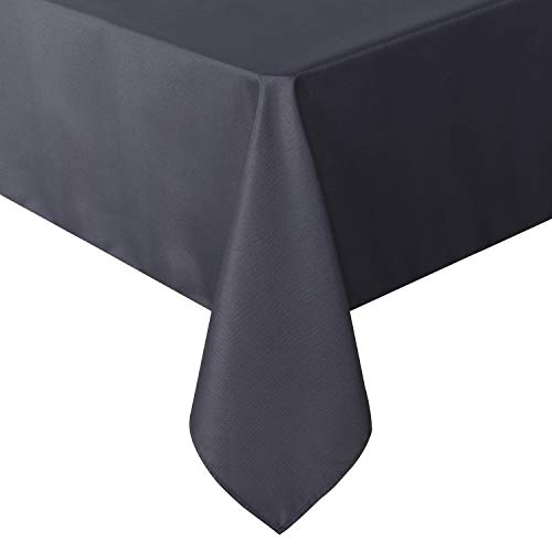 Product Cover sancua Rectangle Tablecloth - 60 x 84 Inch - Stain and Wrinkle Resistant Washable Polyester Table Cloth, Decorative Fabric Table Cover for Dining Table, Buffet Parties and Camping, Grey