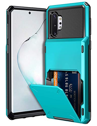 Product Cover Vofolen Case for Galaxy Note 10+ 10 Plus Case Wallet 4-Slot Pocket ID Card Holder Scratch Resistant Dual Layer Protective Bumper Rubber Armor Hard Shell Cover for Samsung Galaxy Note 10 Plus Sky Blue