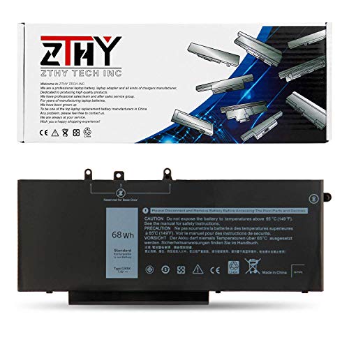 Product Cover ZTHY 68Wh GJKNX Battery Replacement for Dell Latitude 5480 5580 5280 5590 5490 E5480 E5580 E5490 E5590 Precision 15 3520 3530 Series GD1JP 0GD1JP DY9NT 0DY9NT 5YHR4 451-BBZG 7.6V 4-Cell 8500mAh