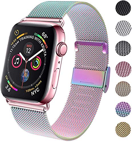 Product Cover GBPOOT Compatible for Apple Watch Band 38mm 40mm 42mm 44mm, Wristband Loop Replacement Band for Iwatch Series 4,Series 3,Series 2,Series 1,Colorful,42mm/44mm