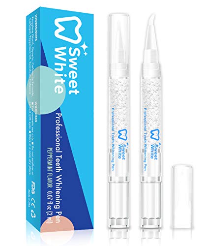 Product Cover SweetWhite Teeth Whitening Pen (2 Pack), Professional Compact Teeth Whitening Gel with 35% Carbamide Peroxide, No Sensitivity, Peppermint Flavor, Made in USA