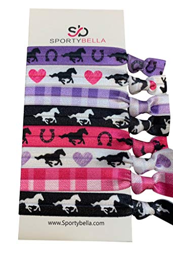 Product Cover Infinity Collection Horse Hair Accessories, Pink, Purple Horse Hair Ties, Cowgirl Hair Ties, No Crease Horse Hair Elastics Set, for Equestrian