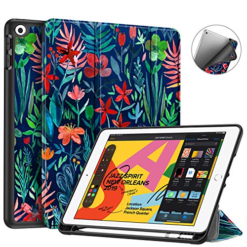 Product Cover Fintie SlimShell Case for New iPad 7th Generation 10.2 Inch 2019 with Built-in Pencil Holder - Lightweight Smart Stand Soft TPU Back Cover, Auto Wake/Sleep for iPad 10.2