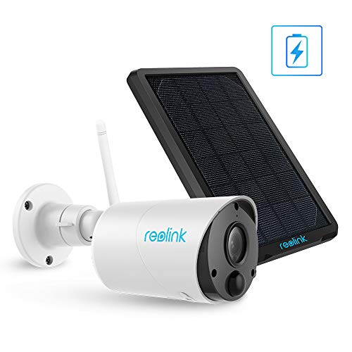 Product Cover Reolink Battery Security Camera Solar Powered 1080P Wireless Surveillance System Outdoor Cloud Storage SD Socket Motion Alert Work with Google Assistant | Argus Eco with Solar Panel
