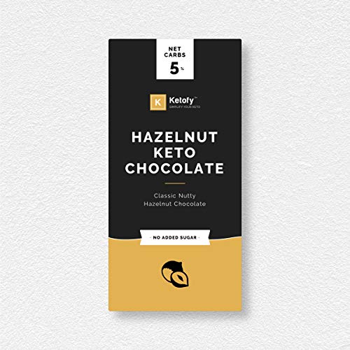 Product Cover Ketofy - Hazelnut Keto Chocolate (50g) | Hazelnut Rich Unsweetened Dark Chocolate | No Maltitol | Gluten Free