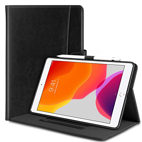 Product Cover Galaxy Tab A 10.1 inch 2019 T510 T515 Case, Elegant Choise Shockproof PU Leather Stand Folio Protective Cover with Pencil Holder, Multiple Viewing Angles, Card Pocket for Samsung Tab A 10.1 (Black)