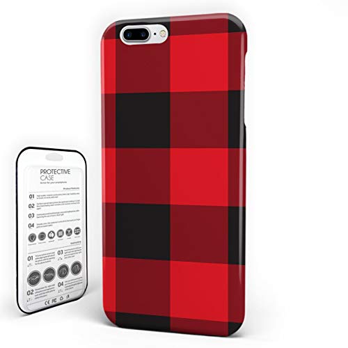 Product Cover Phone Case Protectivedesign Hard Back Case Red and Black Buffalo Plaid Compatible Slim Case for iPhone 7 Plus/iPhone 8 Plus
