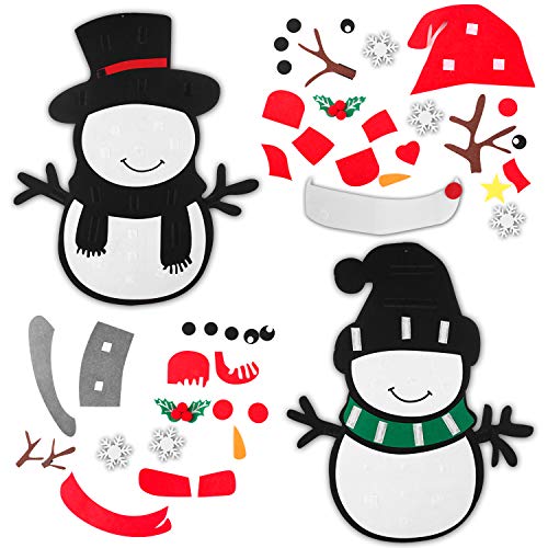Product Cover Ayeboovi Felt Snowman, DIY Felt Snowman Game Set Christmas Decorations with 44 Pcs Ornaments for Kids, Xmas Gifts and Christmas Door Wall Hanging Decorations 2 Pack