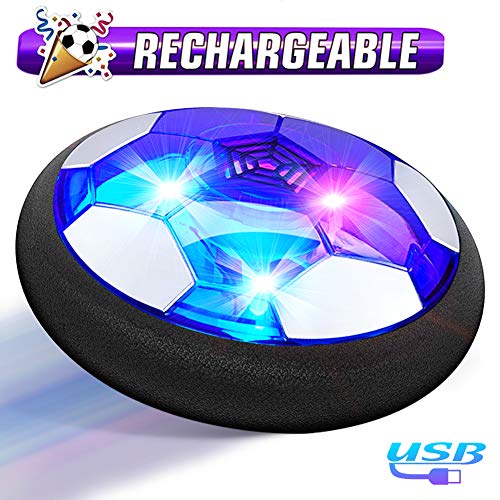 Product Cover Hover Soccer Ball Boy Toys, Rechargeable Air Soccer Indoor Floating Soccer Ball with LED Light and Upgraded Foam Bumper Perfect Birthday Christmas Gifts for Kids Toddler Girls