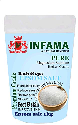 Product Cover INFAMA Pure Epsom Salt (Bathing,Relaxation,Pain Relief, Therapeutic Spa Treatment) (1kg)