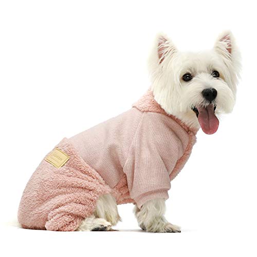 Product Cover Fitwarm Turtleneck Knitted Dog Clothes Winter Outfits Pet Jumpsuits Cat Sweaters Pink Large
