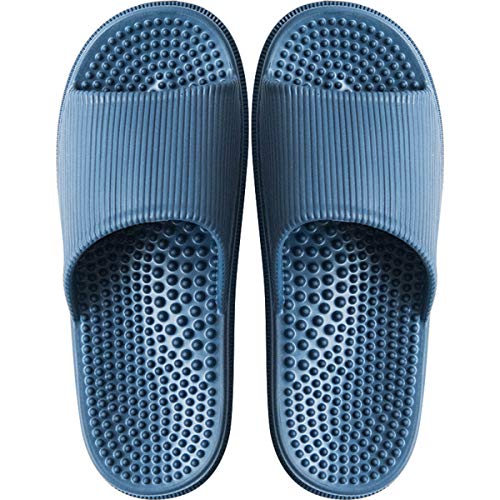 Product Cover Deerway Acupressure Massage Slippers Therapeutic Reflexology Sandals for Foot Acupoint Massage Shiatsu Arch Pain Relief Non-Slip Bath Shower (9.5-10 W US Women/8.5-9 W US Men, Navy Blue)