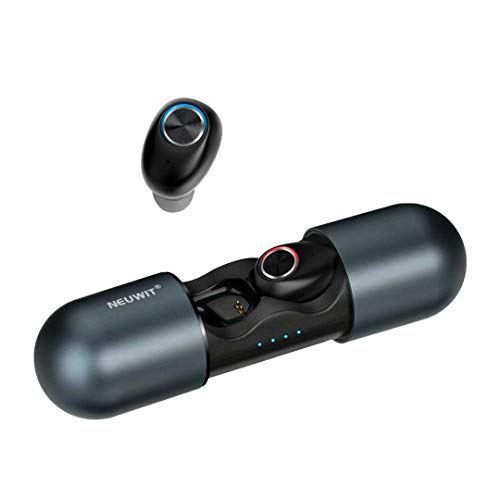 Product Cover True Wireless Earbuds,NEUWIT Bluetooth 5.0 TWS Headphones Binaural Microphone,28 H Playtime HD Stereo Bass Mini in-Ear Headsets,Running Sports Workout Earphones with Charging Cabin,IPX5 Sweatproof
