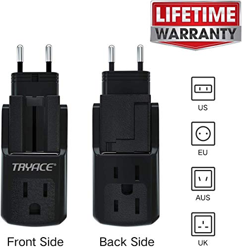 Product Cover TRYACE Travel Adapter, Universal International Power Travel Adapters Worldwide All in One AC Outlet Power Plug Traveler Adaptor Charging Ports for US UK AU EU Over 200 Countries