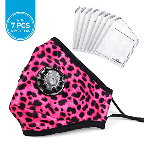 Product Cover ANALAN Mouth Mask Anti Pollution Dust Mask Washable And Reusable Mask For Flu Pollen Allergies (Rose red Leopard)