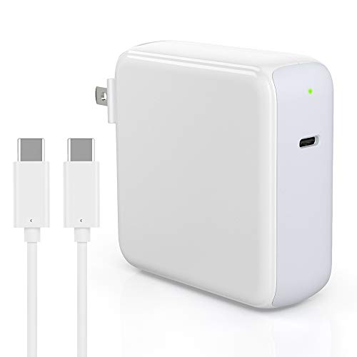 Product Cover Replacement Mac Book Pro Charger - ZeaLife 87W USB-C Charger Power Adapter with 5A 6.6ft USB C to C Cable for MacBook Pro 15/13 Inch, MacBook 12 Inch, MacBook Air, iPad Pro 2018 2019 [LED Indicator]