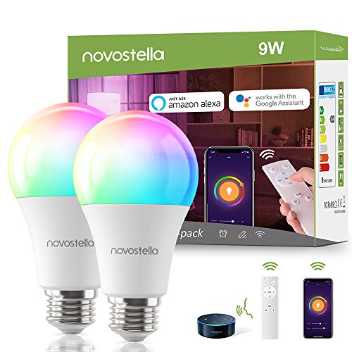 Product Cover Smart Light Bulb, WiFi LED RGB Color Changing Light Bulbs with Remote Control, A19 E26 2700K-6500K Dimmable Lights Work with Alexa, No Hub Required, 9W (75W Equivalent), 2 Pack