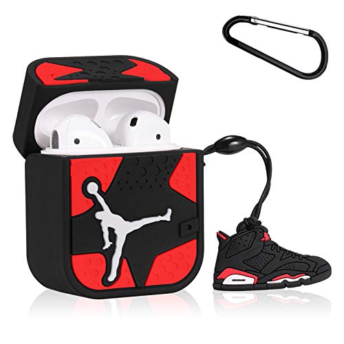 Product Cover Gift-Hero Compatible with Airpods 1&2 Soft Silicone Cute Case, 3D Fun Luxury Funny Cool Designer Kits Character Skin Fashion Stylish Chic Cover for Girls Boys Kids Men Teens Air pods(Red Flying Shoes)