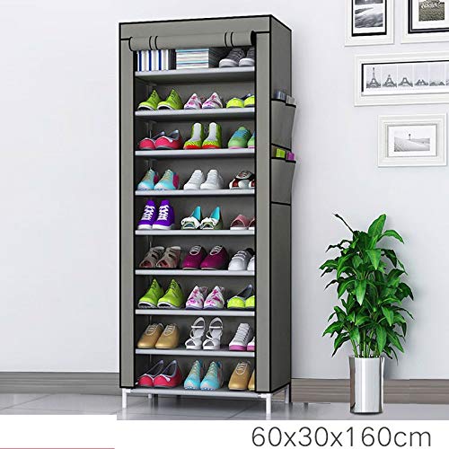 Product Cover Keekos Collapsible Wardrobe Organizer, Storage Rack for Kids and Women, Clothes Cabinet, Shoe Rack, Bedroom Organiser with 9 Layer_Grey