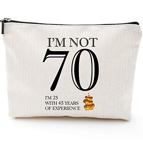Product Cover Fun 70th Birthday Gifts for Women- I'm not 70-Makeup Travel Case,Makeup Bag Gifts