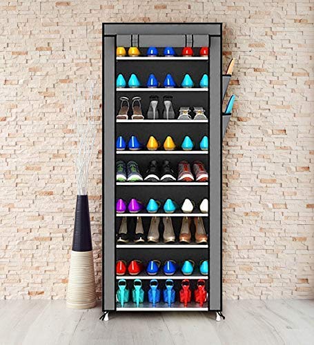 Product Cover Keekos Collapsible Wardrobe Organizer, Storage Rack for Kids and Women, Clothes Cabinet, Shoe Rack, Bedroom Organiser with 9 Layer_Navyblue