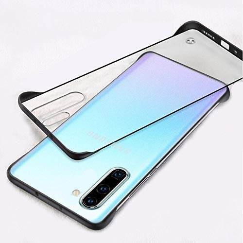 Product Cover CELLUTION Matte Transparent Hybrid Frosted Frame-Less Design Rugged Armor Ultra Thin Bumper Case Cover Without Ring for Samsung Galaxy Note 10 - Matte Transparent Black