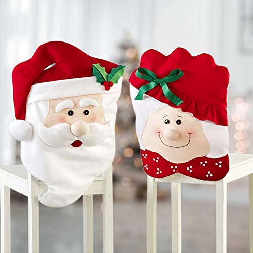 Product Cover Christmas Chair Covers for Holiday Party Festival Halloween Kitchen Dining Room Party Decorations (Set of 2)