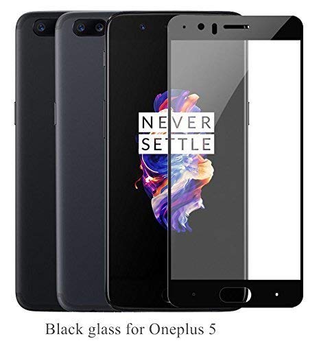 Product Cover Aeidess Tempered Glass for OnePlus 5 (Black) Edge to Edge Full Screen Coverage