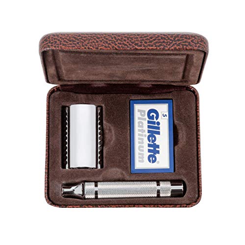 Product Cover Gillette Heritage-Inspired Double Edge Safety Razor - Handle + 5 Platinum Blades + Storage Case LIMITED QUANTITY
