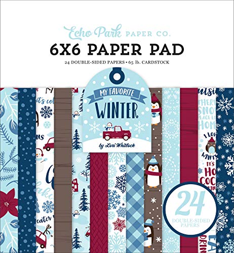 Product Cover Echo Park Paper Company MFW193023 My Favorite Winter 6x6 Pad Paper, red, Blue, Teal, tan