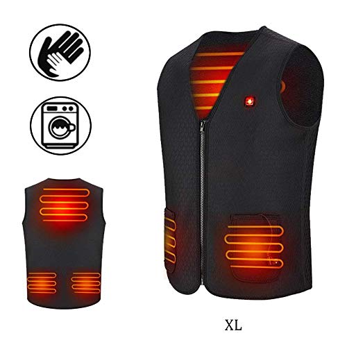 Product Cover LayOPO Electric Jacket, Heated Vest for Men and Women, USB Charging Heating, 3 Stalls Adjustable Temperature, Suitable for Outdoor Skiing, Hiking, Hunting, Camping, Etc.