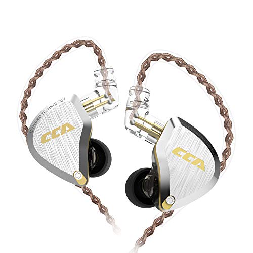Product Cover CCA C12 5BA+1DD in Ear Monitor,HiFi Bass in Ear Earphone, IEM Wired Headphones, HiFi Stereo Sound Earphones Noise Cancelling Ear Buds with 6 Balanced Armature Drivers 0.75mm 2pins Cable(No Mic,Gold)